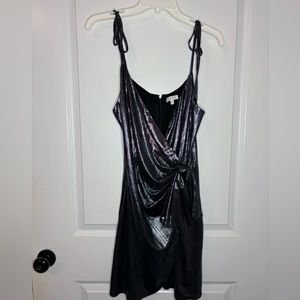 Metallic wrap dress
